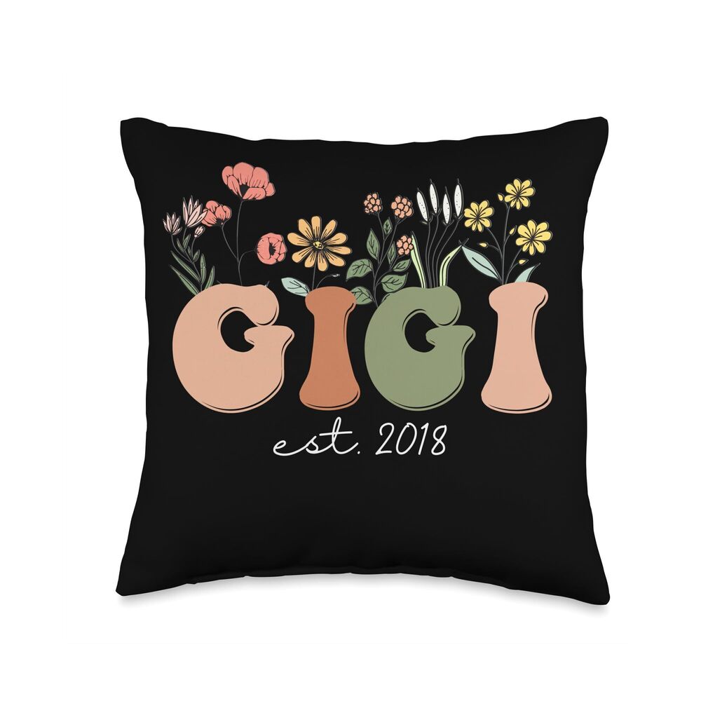 6177 Soon to Be Gigi Est 2018 Wildflowers Pregnancy Announcement Throw